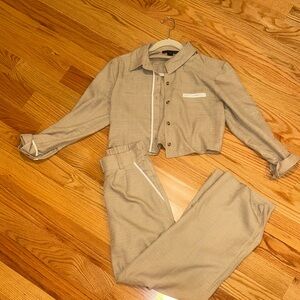 Women's Tan Pants & Jumpsuit Set